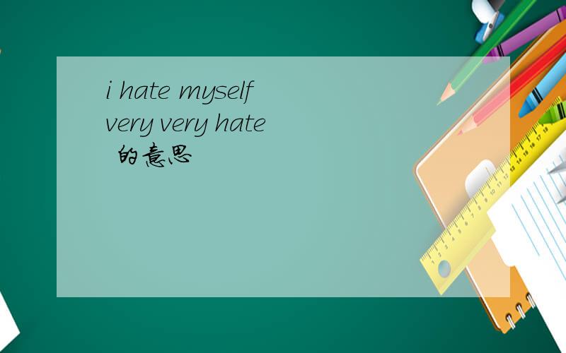i hate myself very very hate 的意思
