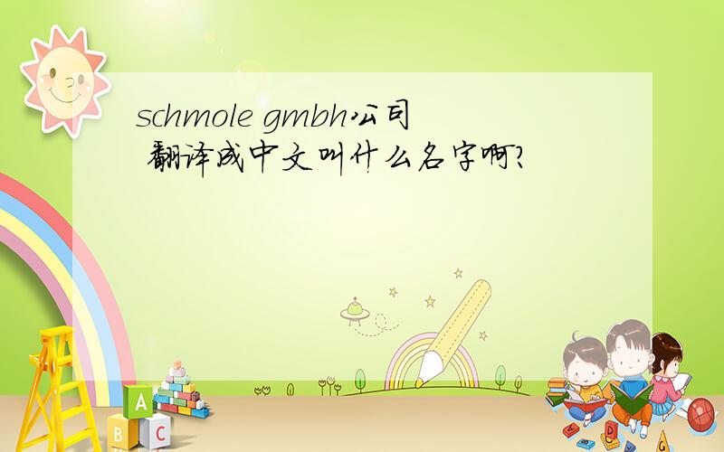schmole gmbh公司 翻译成中文叫什么名字啊?