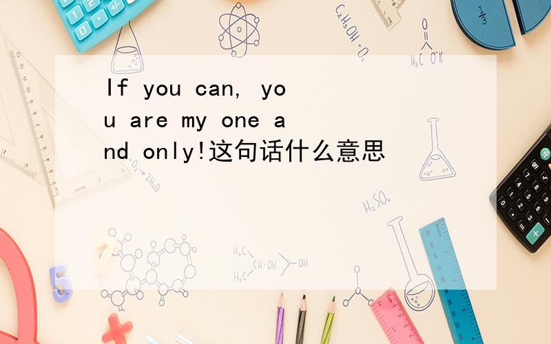 If you can, you are my one and only!这句话什么意思