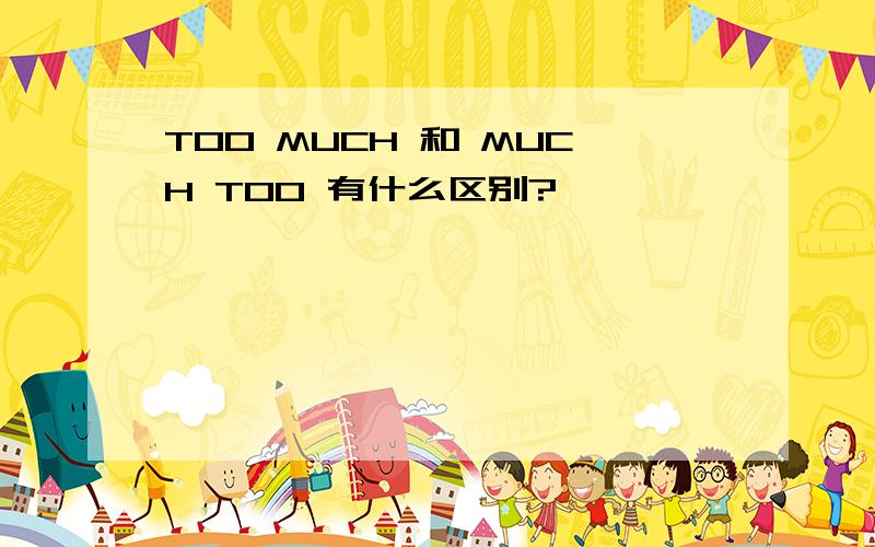 TOO MUCH 和 MUCH TOO 有什么区别?