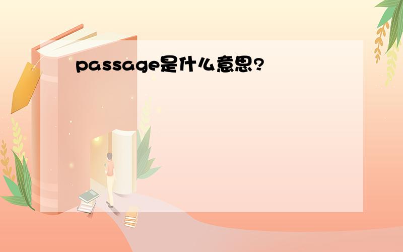 passage是什么意思?