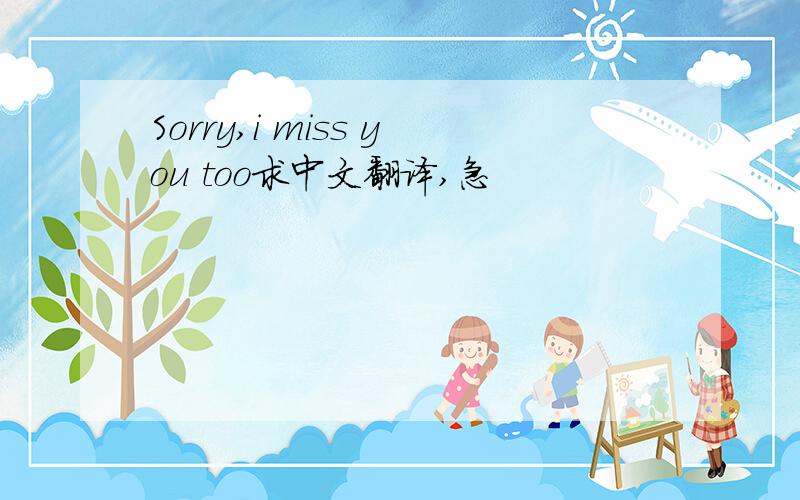 Sorry,i miss you too求中文翻译,急