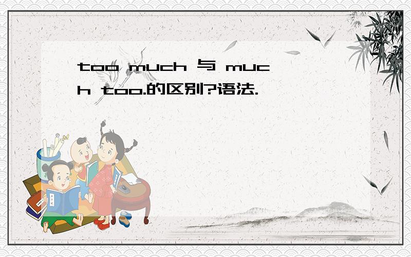 too much 与 much too.的区别?语法.