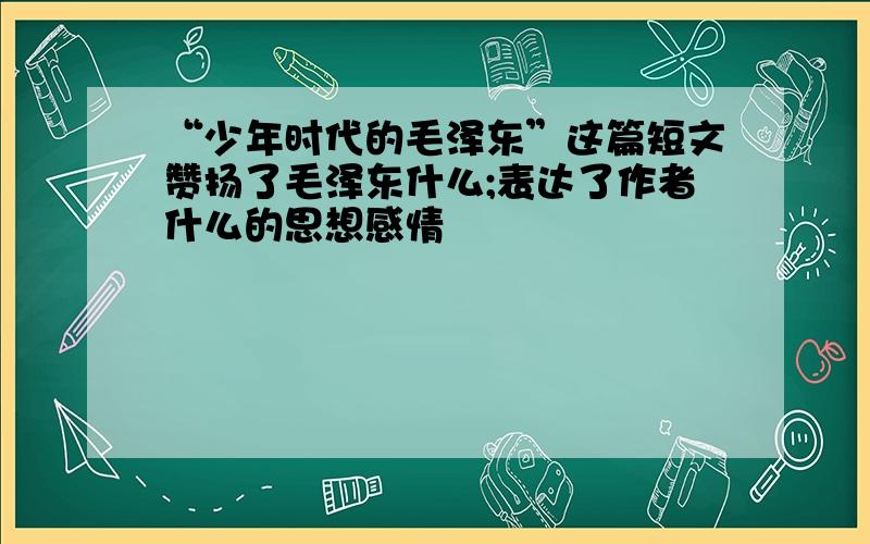 “少年时代的毛泽东”这篇短文赞扬了毛泽东什么;表达了作者什么的思想感情