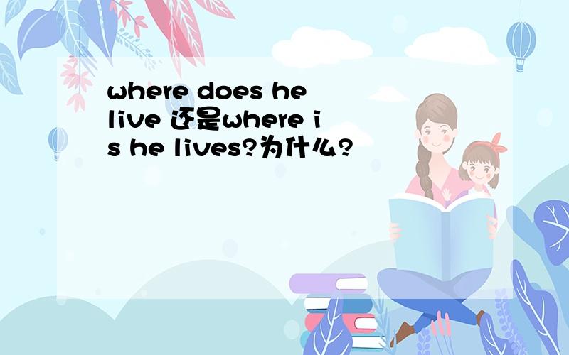 where does he live 还是where is he lives?为什么?