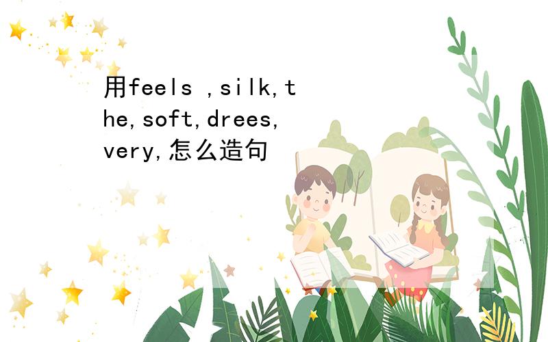 用feels ,silk,the,soft,drees,very,怎么造句