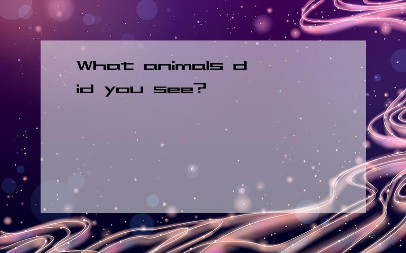 What animals did you see?
