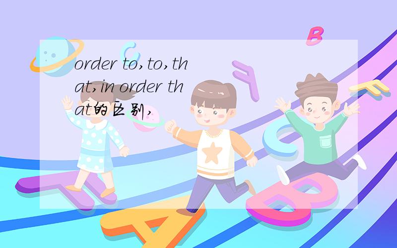 order to,to,that,in order that的区别,